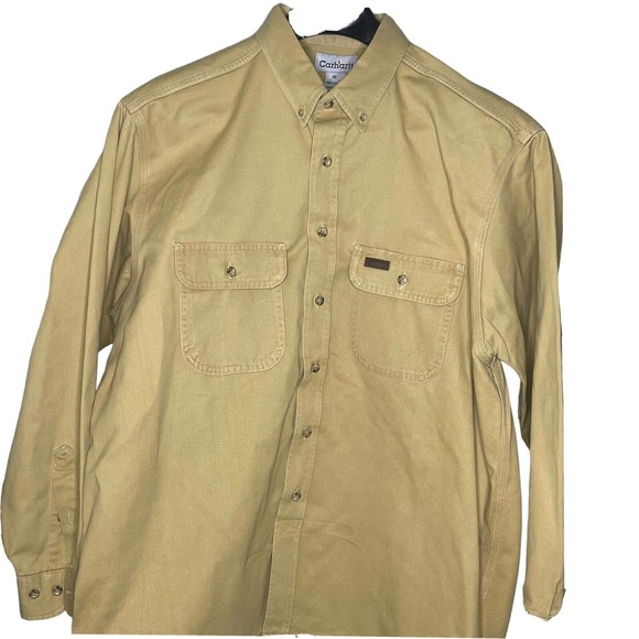 Carhartt Other - Carhartt Men's Button Down Yellow Long Sleeve Shirt Regular Extra Large**FLAW